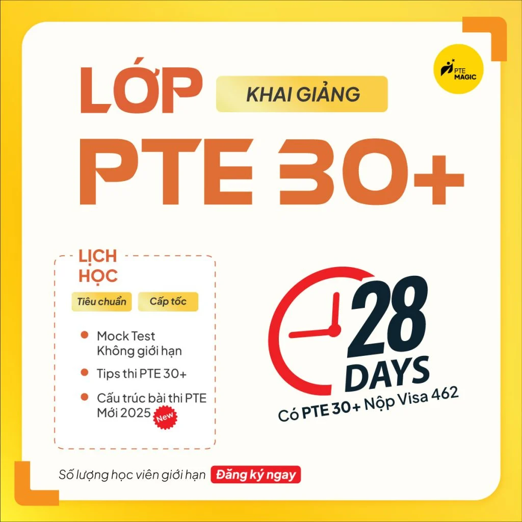 khóa học pte 30 cấp tốc