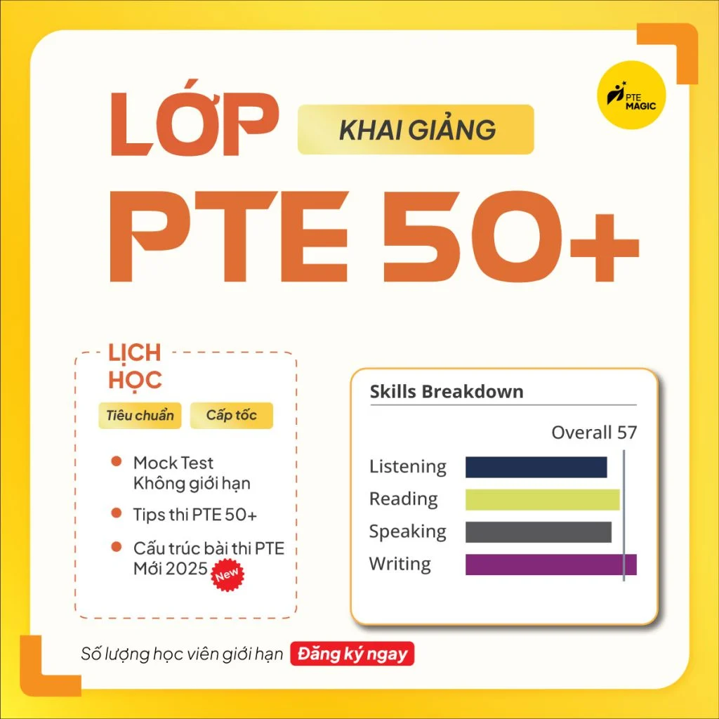 khóa học pte 50 du học