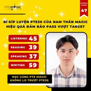học viên pte magic đạt pte 30