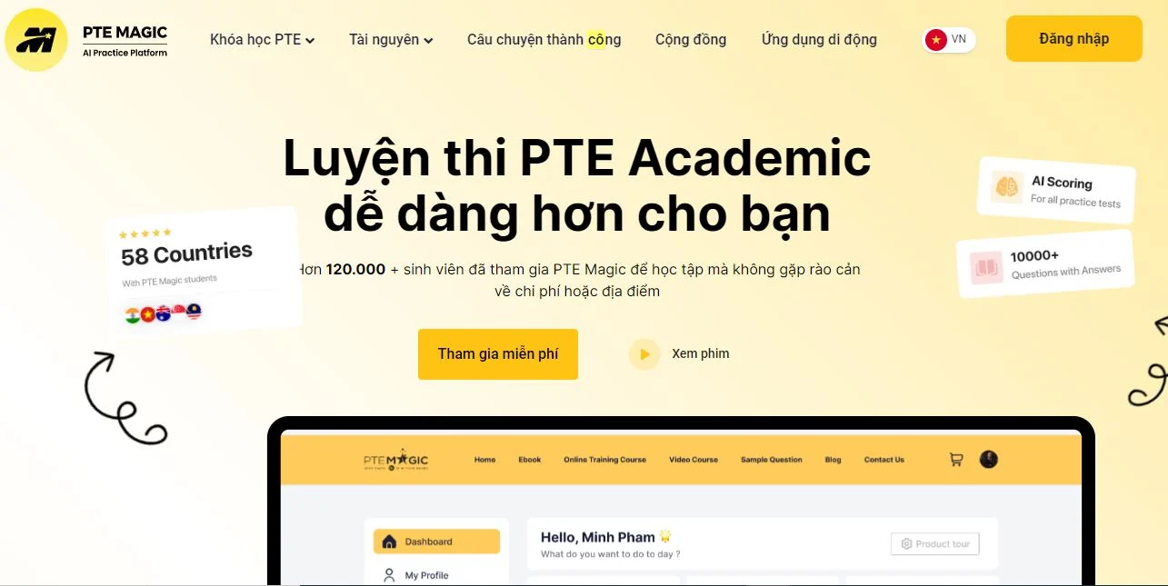 luyện thi pte magic uy tín và chất lượng