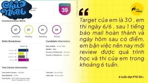 Đạt PTE 30 nộp Visa 462 Úc