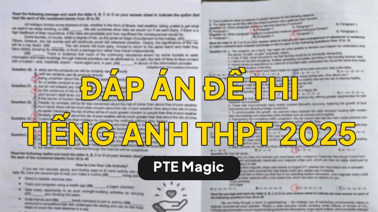 Đáp án đề thi Tiếng Anh tốt nghiệp THPT 2025